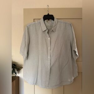 Velvet By Jenny Graham XL Linen Light Green Button Down